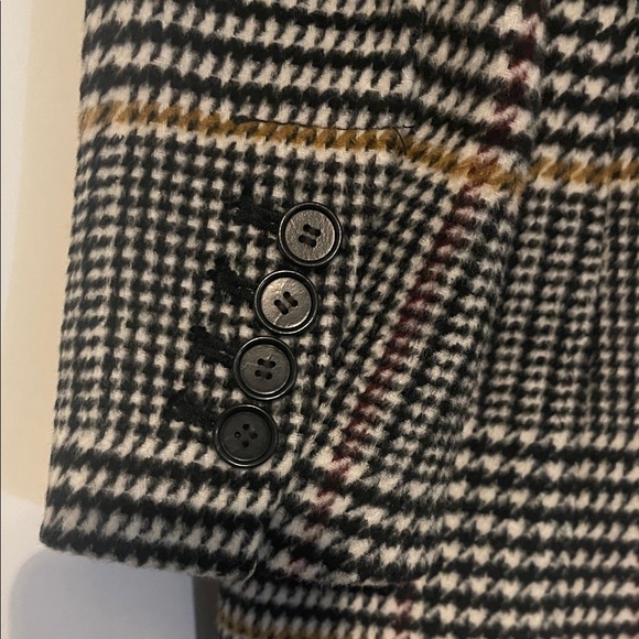 LOFT Plaid Open-Front Blazer in Gray and Tan - Picture 5 of 9